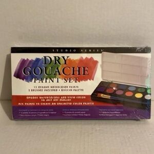 Studio Series Dry Gouache Paint Set (12 Opaque Watercolor Paints)